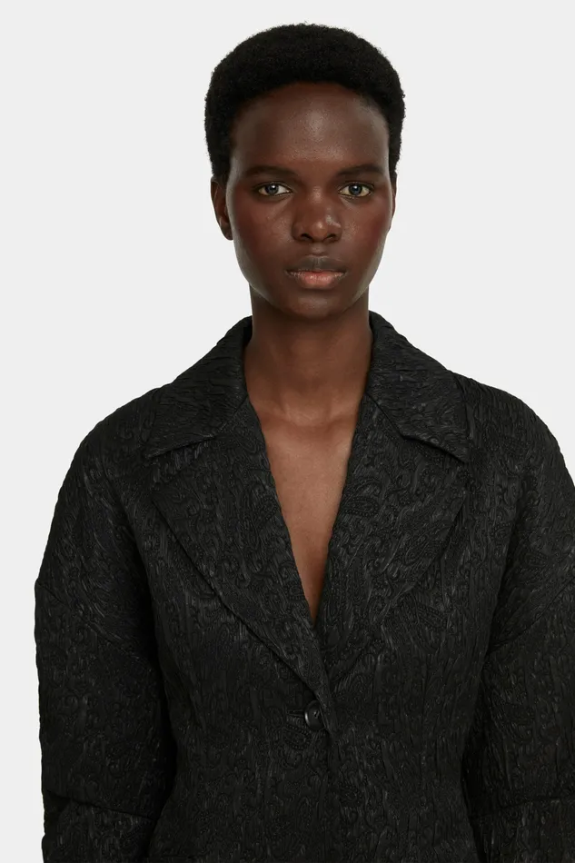 Women Jaya Tailored Dress in Black Seersucker Mikado Jackets And Coats Emilia Wickstead