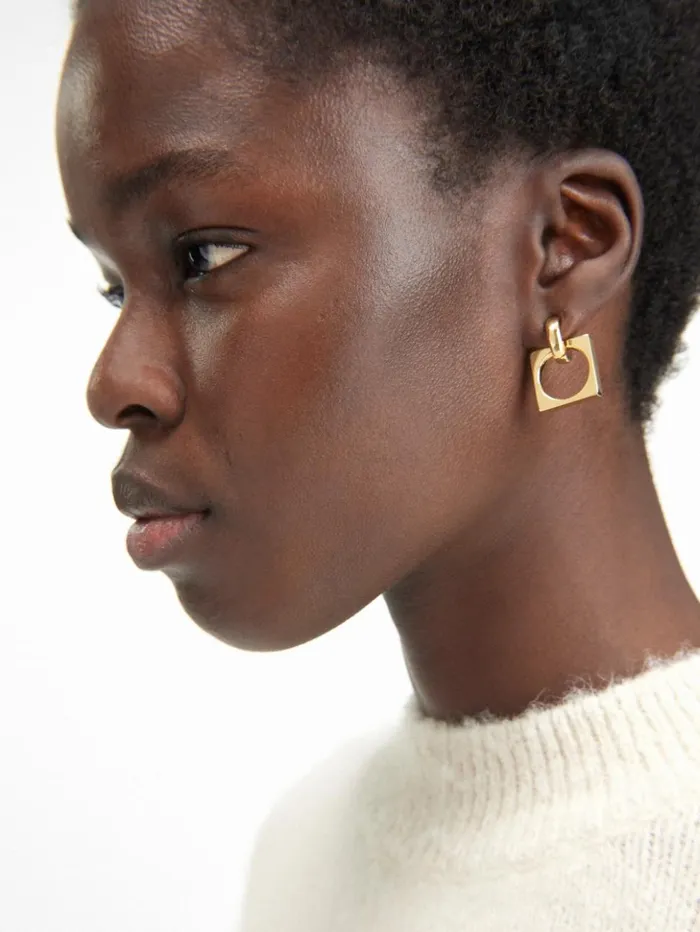 Women Jewellery JACQUEMUS The Rond Carr Dangle Earrings Light Gold