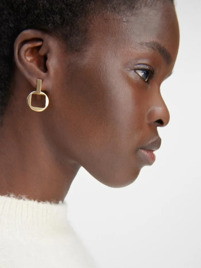 Women Jewellery JACQUEMUS The Rond Carr Dangle Earrings Light Gold