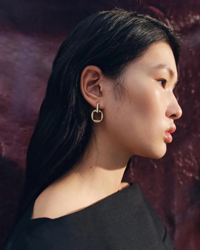 Women Jewellery JACQUEMUS The Rond Carr Dangle Earrings Light Gold