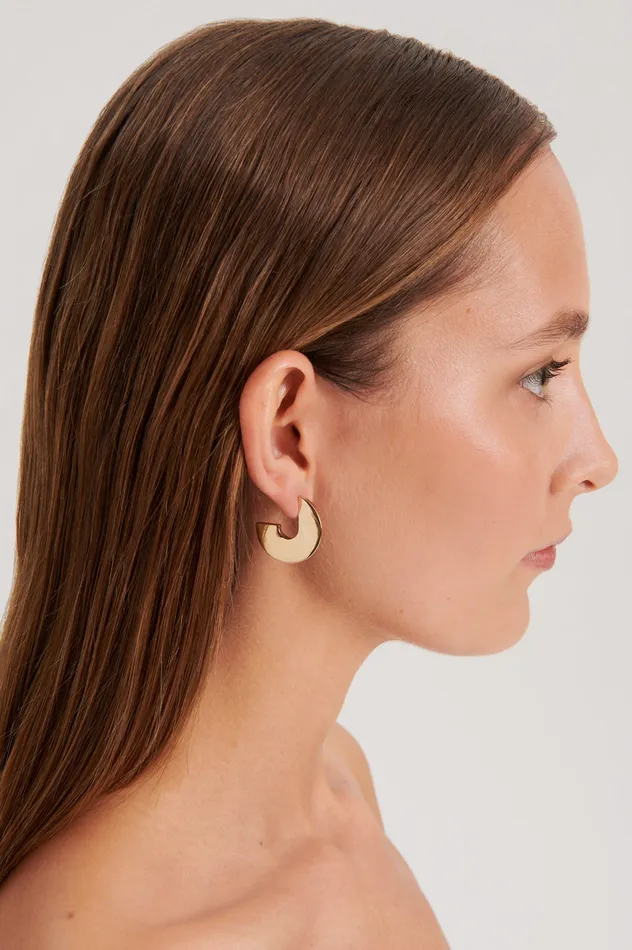 Women Jewelry Scanlan Theodore FLAT HOOP EARRINGS LIGHTGOLD