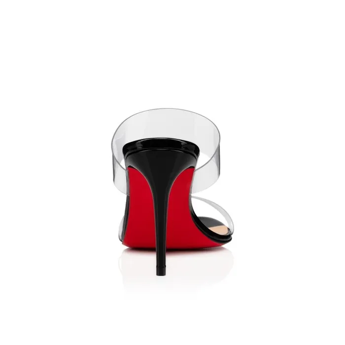 Women Just Nothing 85 Mm Sandals 8211 PVC And Patent Calf 8211 Black Christian Louboutin Sandals and Slides