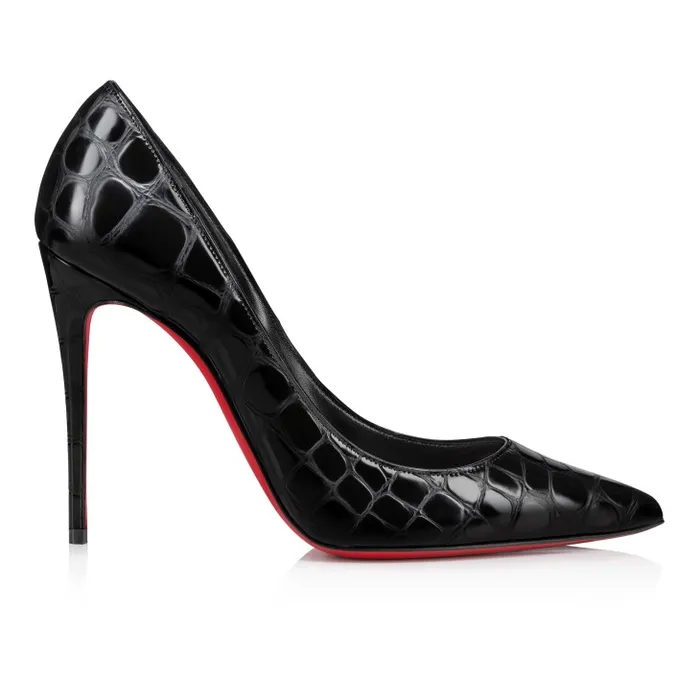 Women Kate 100 Mm Pumps 8211 Alligator Embossed Calf Leather 8211 Black Christian Louboutin Pumps