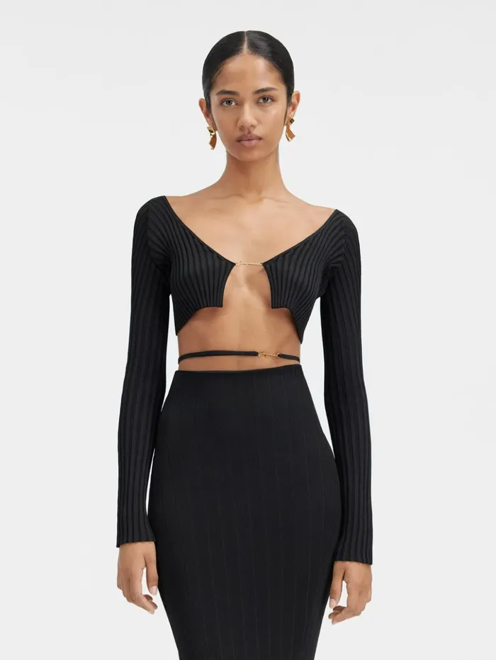 Women Knits JACQUEMUS The Pral Knit Black