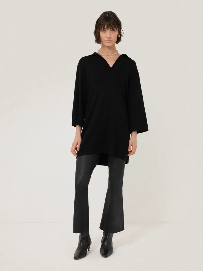 Women Knitted Kaftan Tunic Black Jigsaw Dresses and Jumpsuits
