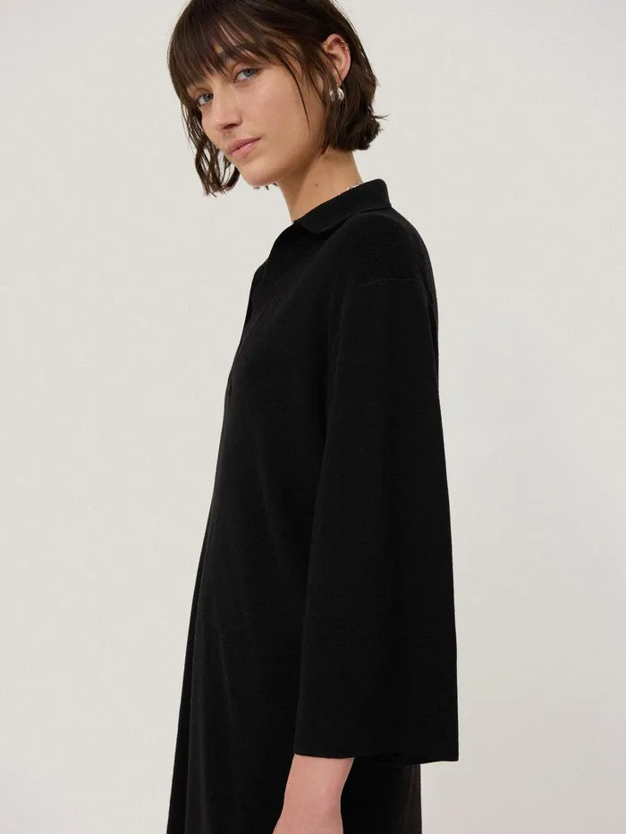 Women Knitted Kaftan Tunic Black Jigsaw Dresses and Jumpsuits