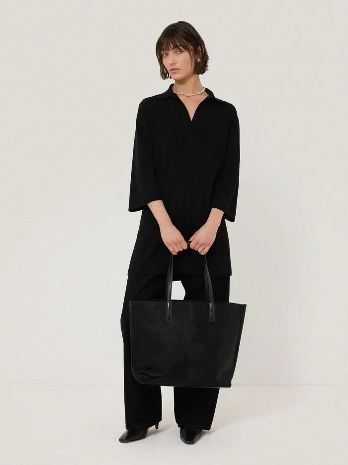 Women Knitted Kaftan Tunic Black Jigsaw Dresses and Jumpsuits