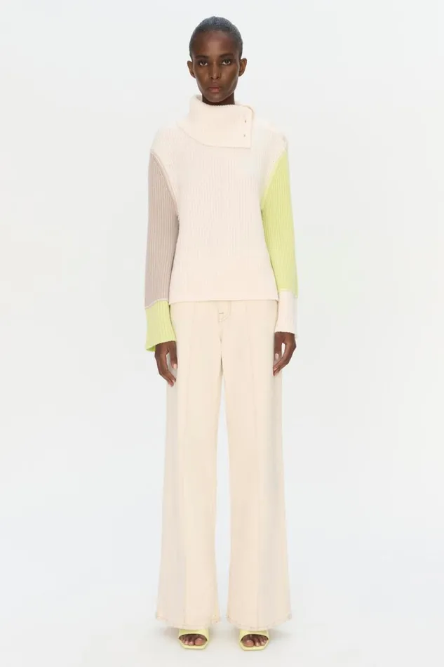 Women Knitwear Jonathan Simkhai Flores Sweater Green Multi Turtleneck