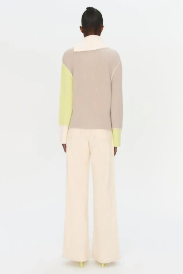 Women Knitwear Jonathan Simkhai Flores Sweater Green Multi Turtleneck Women Knitwear Jonathan Simkhai Flores Sweater Green Multi Turtleneck