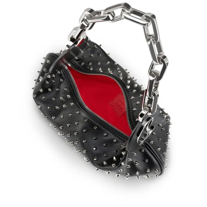 Women Le 54 Chain Bag 8211 Nappa Leather And Spikes 8211 Black Christian Louboutin Clutches and Evening Bags