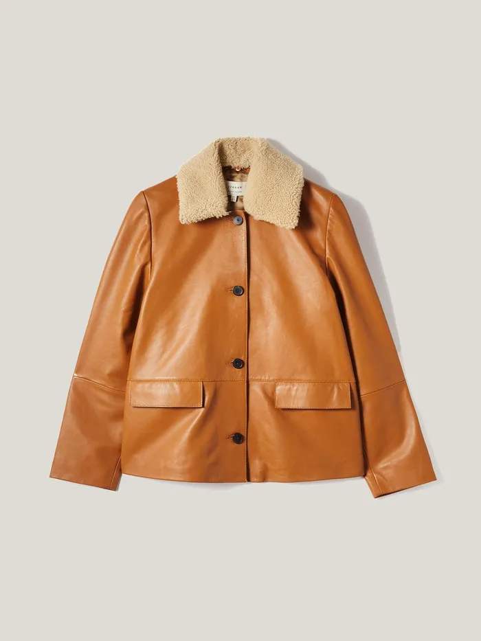 Women Leather Cropped Jacket Ginger Jigsaw Leather