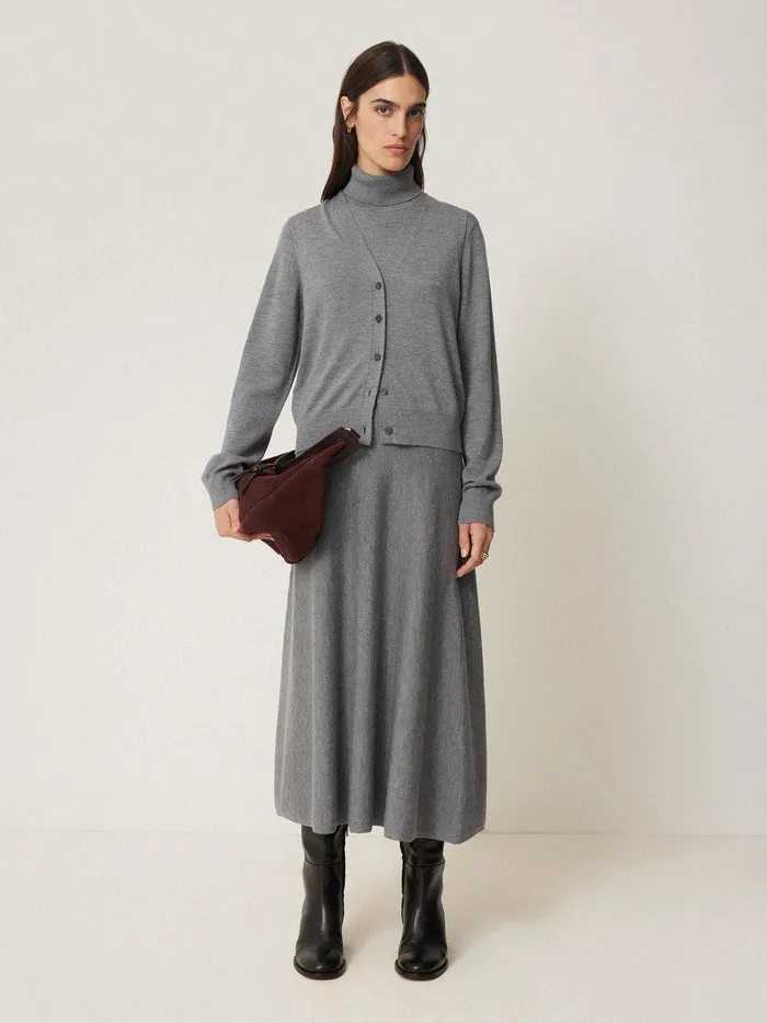 Women Lightweight Merino Waistcoat Grey Jigsaw Shirts and Tops