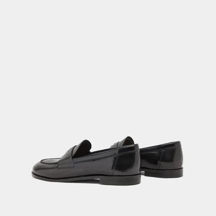 Women Loafers With Gold Inserts Black JONAK Loafers