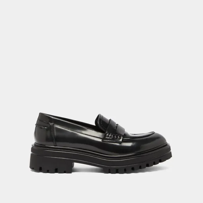 Women Loafers With Notched Soles Grey JONAK Loafers