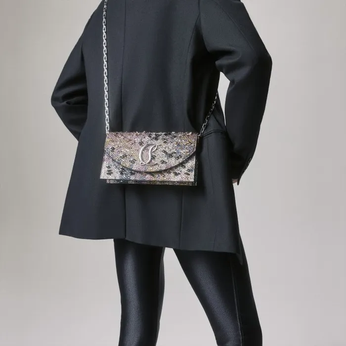 Women Loubi54 Clutch 8211 Metallic Suede And Eternity Strass 8211 Multicolor Christian Louboutin Shoulder Bags