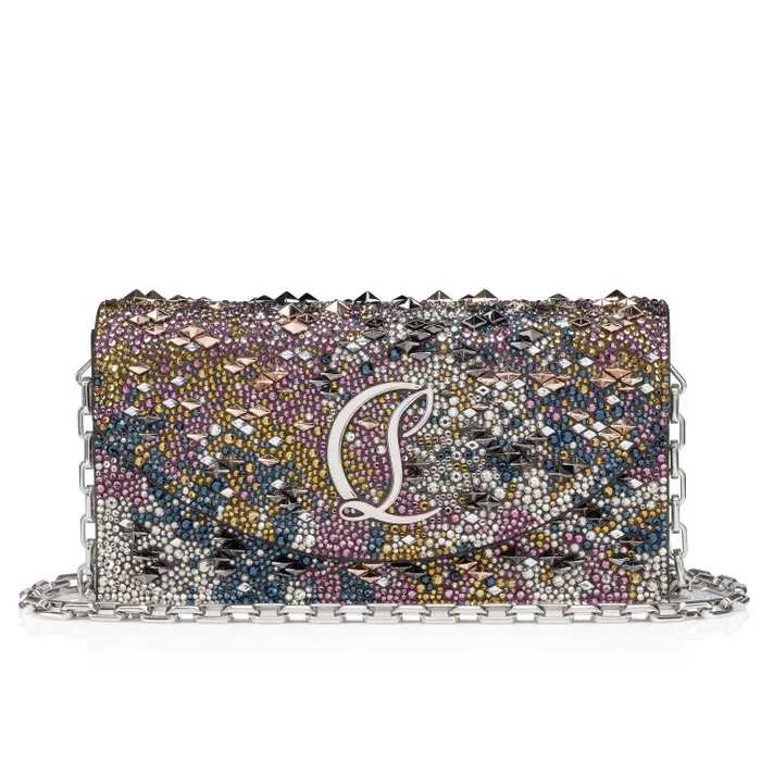 Women Loubi54 Clutch 8211 Metallic Suede And Eternity Strass 8211 Multicolor Christian Louboutin Shoulder Bags