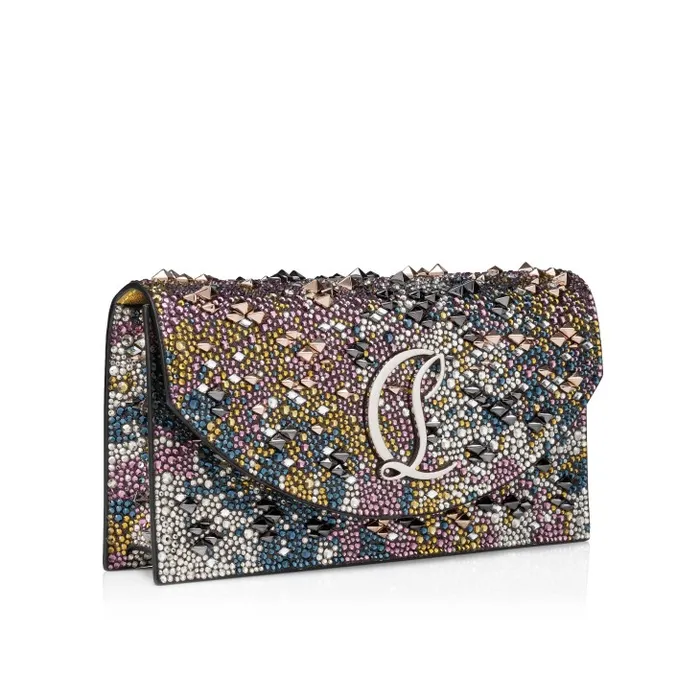 Women Loubi54 Clutch 8211 Metallic Suede And Eternity Strass 8211 Multicolor Christian Louboutin Shoulder Bags