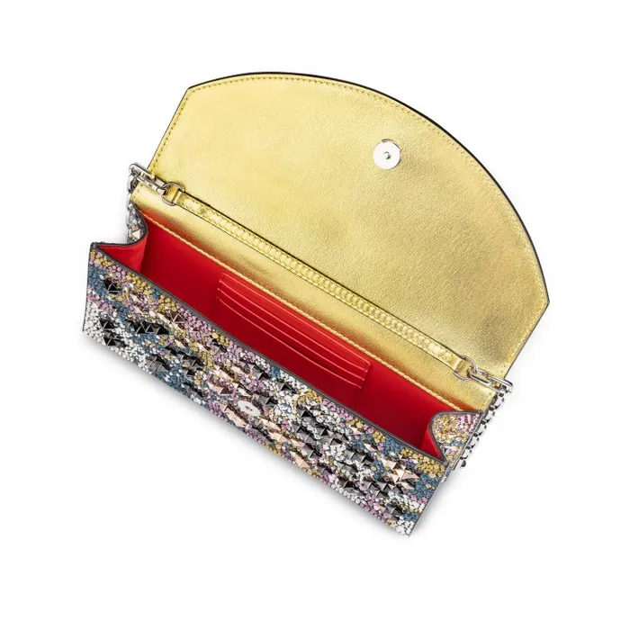 Women Loubi54 Clutch 8211 Metallic Suede And Eternity Strass 8211 Multicolor Christian Louboutin Shoulder Bags