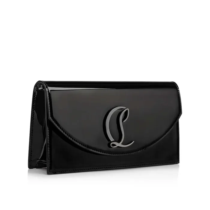 Women Loubi54 Clutch 8211 Patent Calf And Metal 8211 Black Christian Louboutin Crossbody Bags