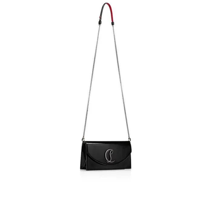 Women Loubi54 Clutch 8211 Patent Calf And Metal 8211 Black Christian Louboutin Crossbody Bags