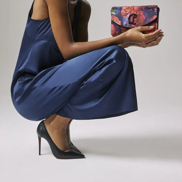 Women Loubi54 Crossbody Bag 8211 Roses Printed Crepe Satin And Strass 8211 Multicolor Christian Louboutin Shoulder Bags