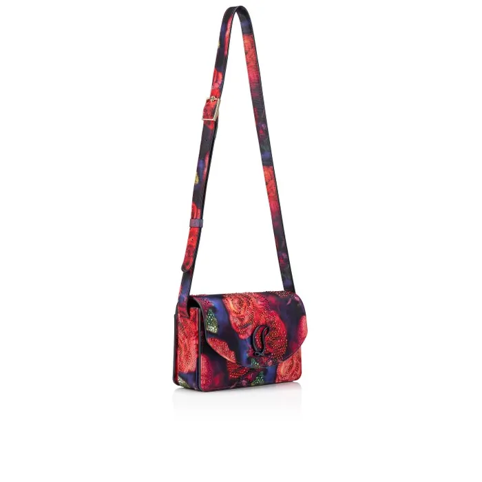 Women Loubi54 Crossbody Bag 8211 Roses Printed Crepe Satin And Strass 8211 Multicolor Christian Louboutin Shoulder Bags