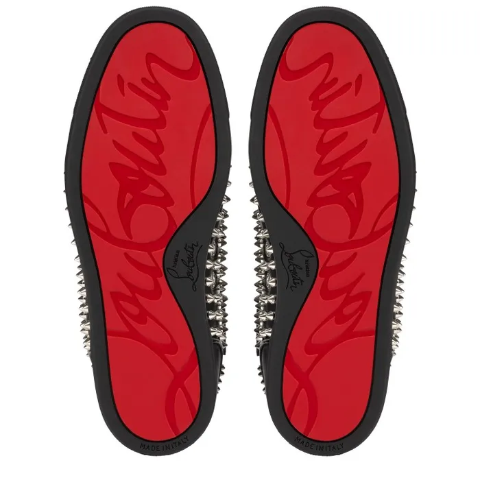 Women Louis Night Spikes HighTop Sneakers 8211 Calf Leather Nappa Leather And Spikes 8211 Black Christian Louboutin Sneakers