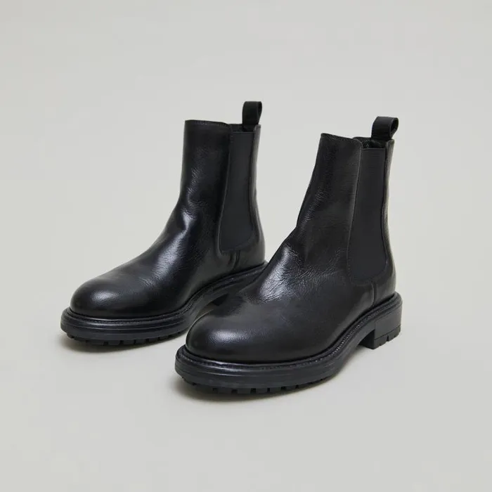 Women Lowboots With Elastic Straps And Notched Soles Black JONAK Ankle Boots Lowboots