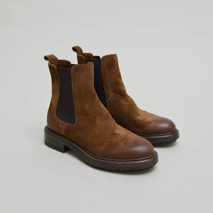 Women Lowboots With Elastic Straps And Notched Soles Cognac JONAK Ankle Boots Lowboots