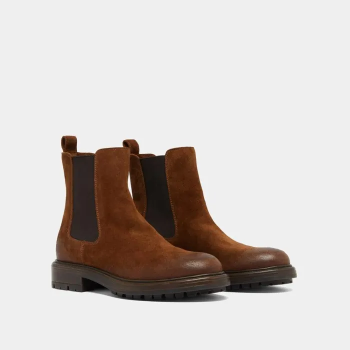 Women Lowboots With Elastic Straps And Notched Soles Cognac JONAK Ankle Boots Lowboots Women Lowboots With Elastic Straps And Notched Soles Cognac JONAK Ankle Boots Lowboots