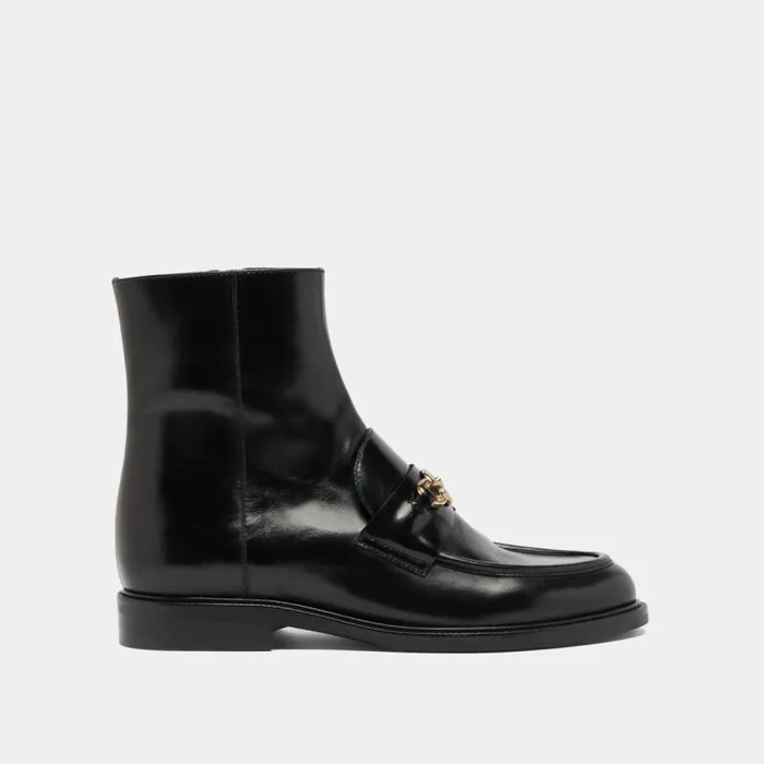 Women Lowboots With Gold Bits Black JONAK Ankle Boots Lowboots