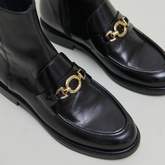 Women Lowboots With Gold Bits Black JONAK Ankle Boots Lowboots