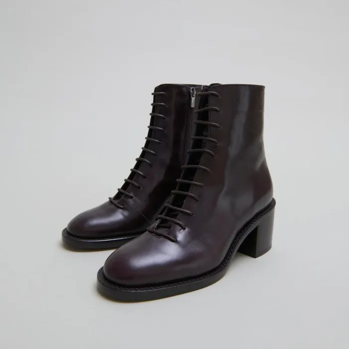 Women Lowboots With Laces Dark Brown JONAK Ankle Boots Lowboots