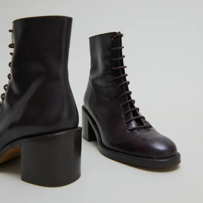 Women Lowboots With Laces Dark Brown JONAK Ankle Boots Lowboots