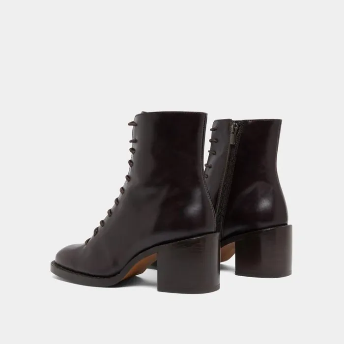 Women Lowboots With Laces Dark Brown JONAK Ankle Boots Lowboots