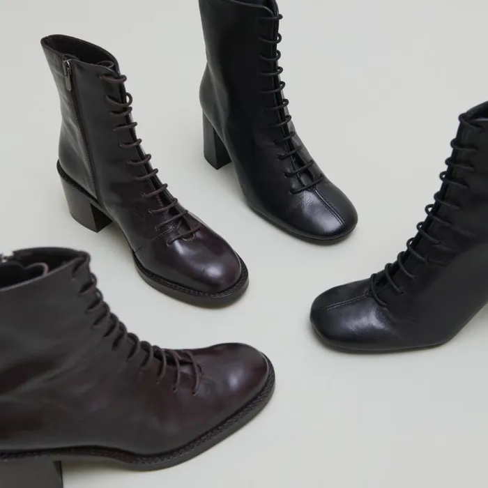 Women Lowboots With Laces Dark Brown JONAK Ankle Boots Lowboots