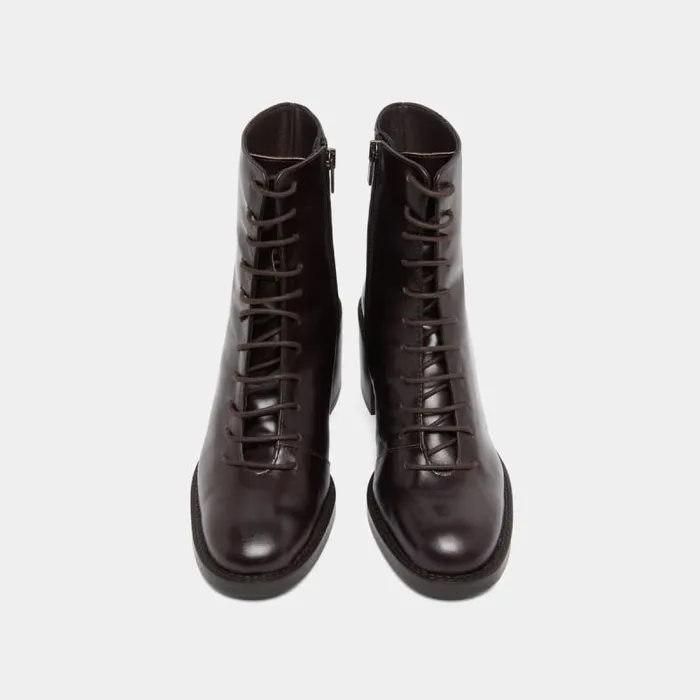 Women Lowboots With Laces Dark Brown JONAK Ankle Boots Lowboots