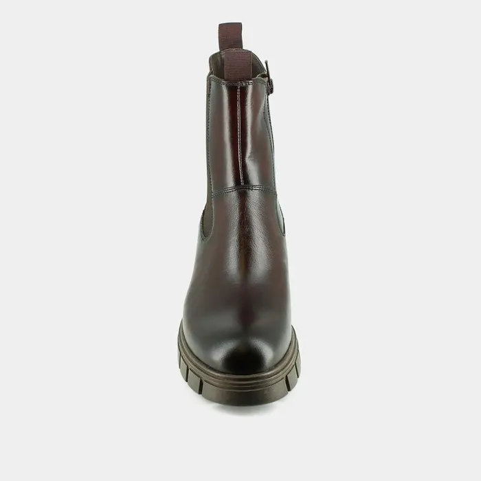 Women Lowboots With Notched Soles And Round Toes Red Brown JONAK Ankle Boots Lowboots