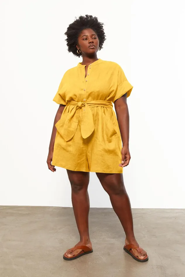 Women Mara Hoffman Extended Sizes Extended Lowri Romper Turmeric