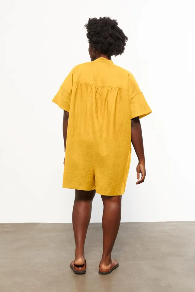 Women Mara Hoffman Extended Sizes Extended Lowri Romper Turmeric Women Mara Hoffman Extended Sizes Extended Lowri Romper Turmeric