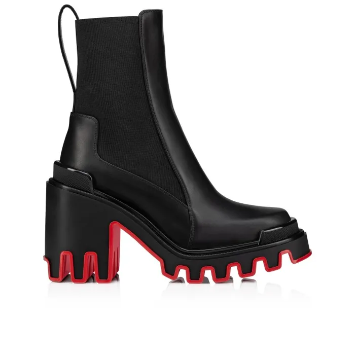 Women Marchacroche Duna 95 Mm Low Boots 8211 Calf Leather 8211 Black Christian Louboutin Boots