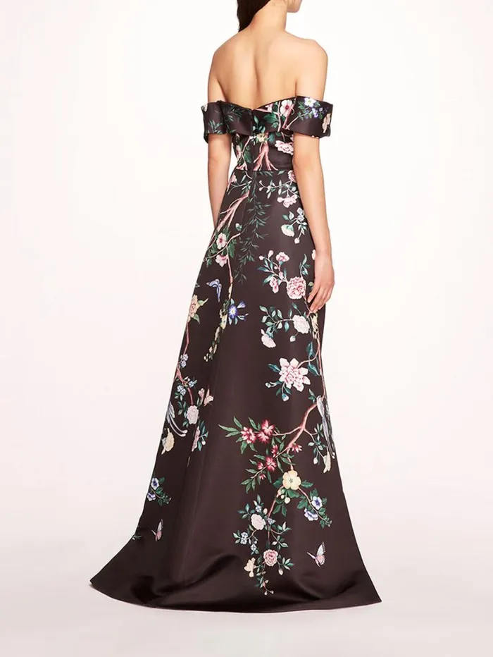Women Marchesa Marchesa Notte Paradise Midi Dress Black Multi