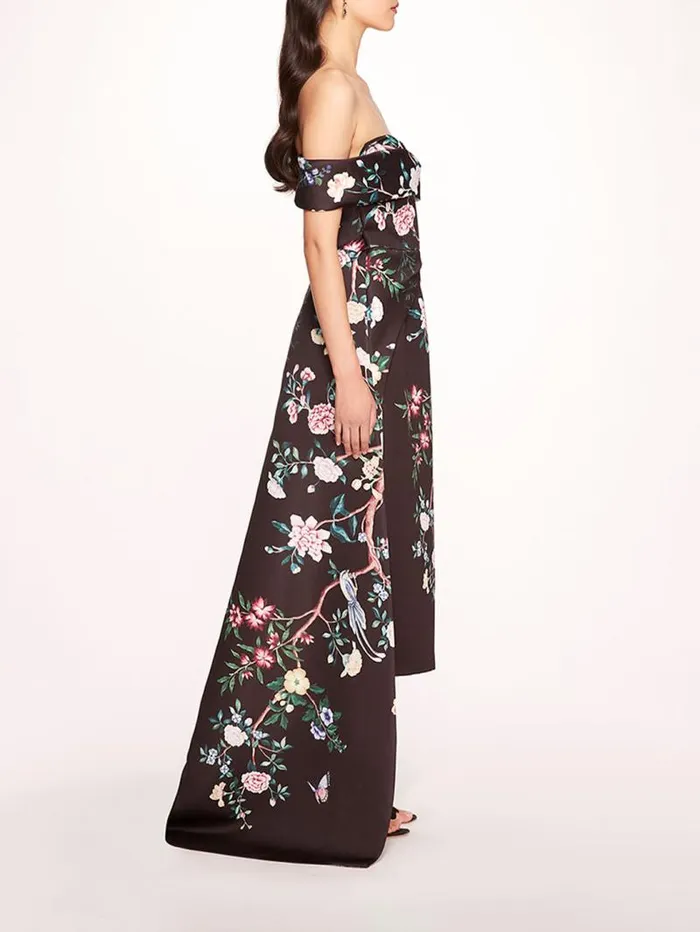 Women Marchesa Marchesa Notte Paradise Midi Dress Black Multi