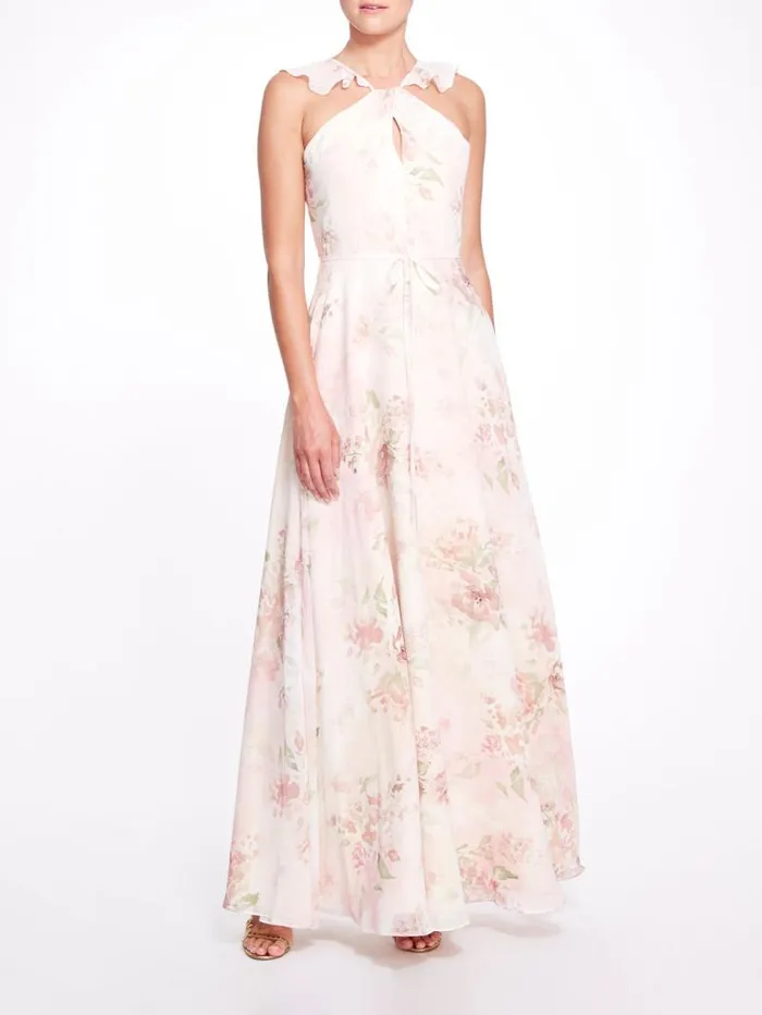 Women Marchesa Marchesa Notte Pavia Printed Blush