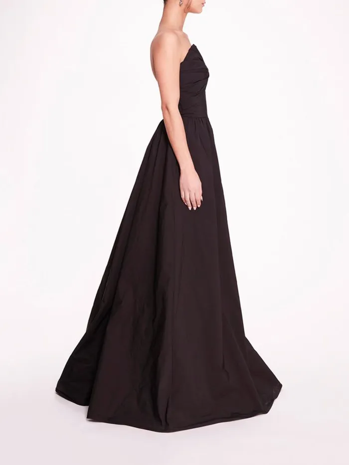 Women Marchesa Marchesa Notte Pleated Taffeta Gown Black