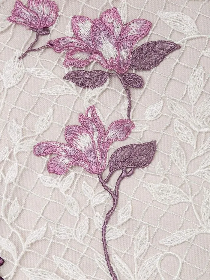 Women Marchesa Marchesa Notte Sleeveless Floral Guipure Dress Ivory Lilac