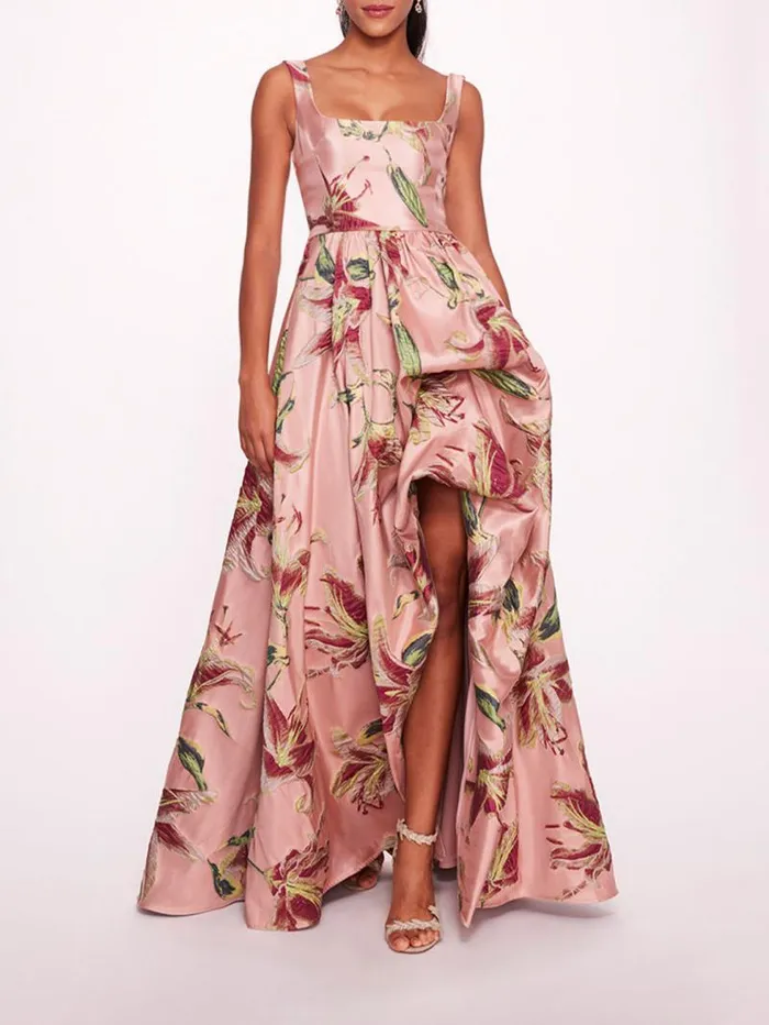 Women Marchesa Marchesa Notte Square Neck Drape Ballgown Pink