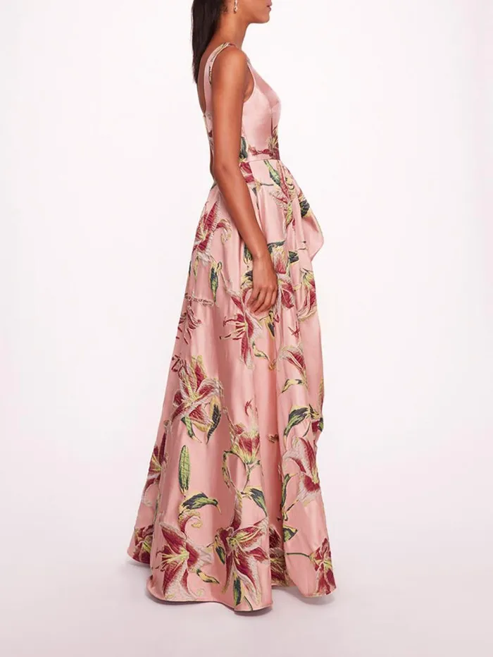 Women Marchesa Marchesa Notte Square Neck Drape Ballgown Pink