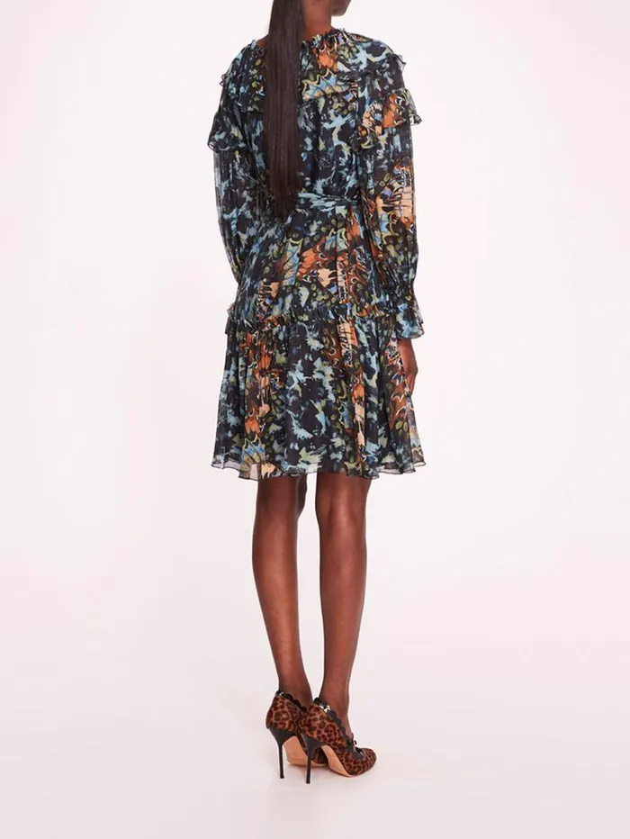 Women Marchesa Marchesa Rosa Monarch Mini Dress Blue Multi