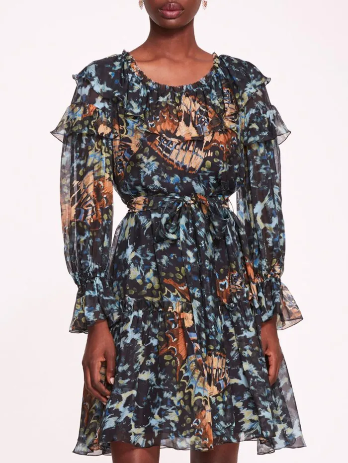 Women Marchesa Marchesa Rosa Monarch Mini Dress Blue Multi